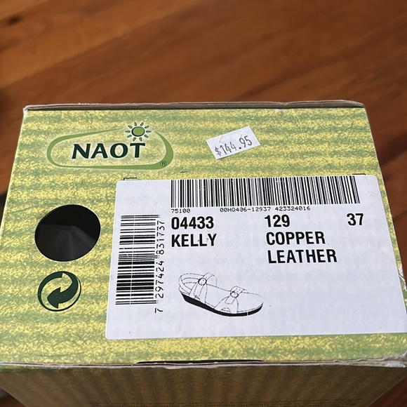 Naot Kelly Copper Leather sandals with cute rhinestone details on buckles - Picture 4 of 4